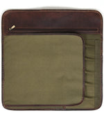 Iris Leather Chef Knife Roll Olive Green 5 Slot (KR-64)