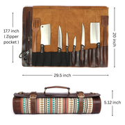 Prima Jacquard & Leather Knife Roll 10 Slot (KR-53-J)