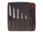 IRISH TWEED & LEATHER KNIFE ROLL 6 SLOT (KR-53-E)