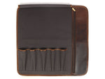 IRISH TWEED & LEATHER KNIFE ROLL 6 SLOT (KR-53-E)