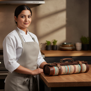 Prima Jacquard & Leather Knife Roll 10 Slot (KR-53-J)