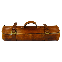 KRC Leather Chef Knife Roll - Caramel Brown 14 Slot (KR-11)