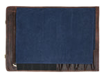 Turin Leather Canvas Chef Knife Roll Abyss Blue 10 Slot (KR-68B)