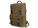 Trento Leather Canvas Chef Knife Backpack Olive Green (BP-188)