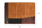 Torino Ranch Leather Chef Knife Roll Walnut Brown 10 Slot (KR-53B)