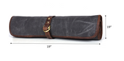 Iris Leather Chef Knife Roll Stress Grey 5 Slot (KR-64)