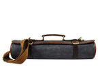 Malaga Leather Canvas Chef Knife Roll Grey 13 Slot (KR-28)