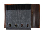 Malaga Leather Canvas Chef Knife Roll Grey 13 Slot (KR-28)