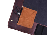 KRC Leather Canvas Chef Knife Roll + Leather Bag Combo 11 Slot (KR-40)