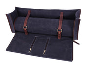 KRC Leather Canvas Chef Knife Roll + Leather Bag Combo 11 Slot (KR-40)