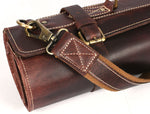 Torino Ranch Leather Chef Knife Roll Walnut Brown 10 Slot (KR-53B)