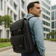 Trento Leather Chef Knife Backpack Charcoal Black (BP-189)