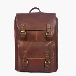 Trento Leather Chef Knife Backpack Saddle Dark Brown (BP-189)