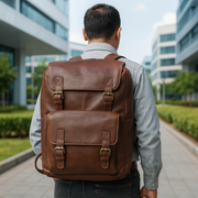 Trento Leather Chef Knife Backpack Saddle Dark Brown (BP-189)