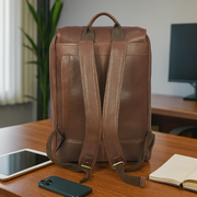 Trento Leather Chef Knife Backpack Saddle Dark Brown (BP-189)