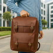 Trento Leather Chef Knife Backpack Saddle Dark Brown (BP-189)