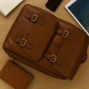 Trento Leather Chef Knife Backpack Saddle Dark Brown (BP-189)