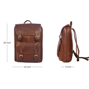 Trento Leather Chef Knife Backpack Saddle Dark Brown (BP-189)