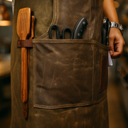 KRC Leather Canvas Rugged Apron - Seaweed Green (AP-19B)