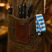 KRC Leather Canvas Rugged Apron - Seaweed Green (AP-19B)