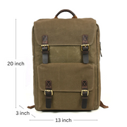 Trento Leather Canvas Chef Knife Backpack Olive Green (BP-188)