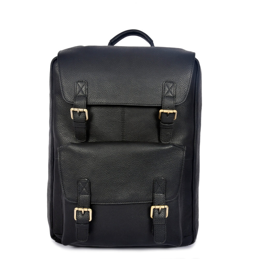Trento Leather Chef Knife Backpack Charcoal Black