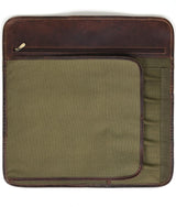 Iris Leather Chef Knife Roll Olive Green 5 Slot (KR-64)