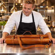 KRC Leather Chef Knife Roll Chestnut 10 Slot (KR-12)