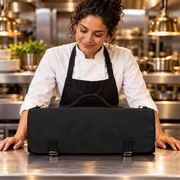 Felipe Canvas Chef Knife Roll Bag Black 13 Slot (KR-67)