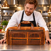 Salerno Leather Chef Knife Case Stress Brown (KR-61)