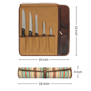 Prima Jacquard & Leather Knife Roll 6 Slot (KR-64-F)