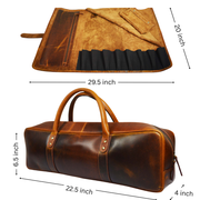 KRC Leather Chef Knife Roll + Leather  Knife Roll Case (KR-14)