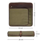 Iris Leather Chef Knife Roll Olive Green 5 Slot (KR-64)