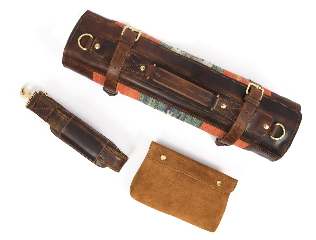 Montana Kilim & Leather Knife Roll 10 Slot (KR-53-I)
