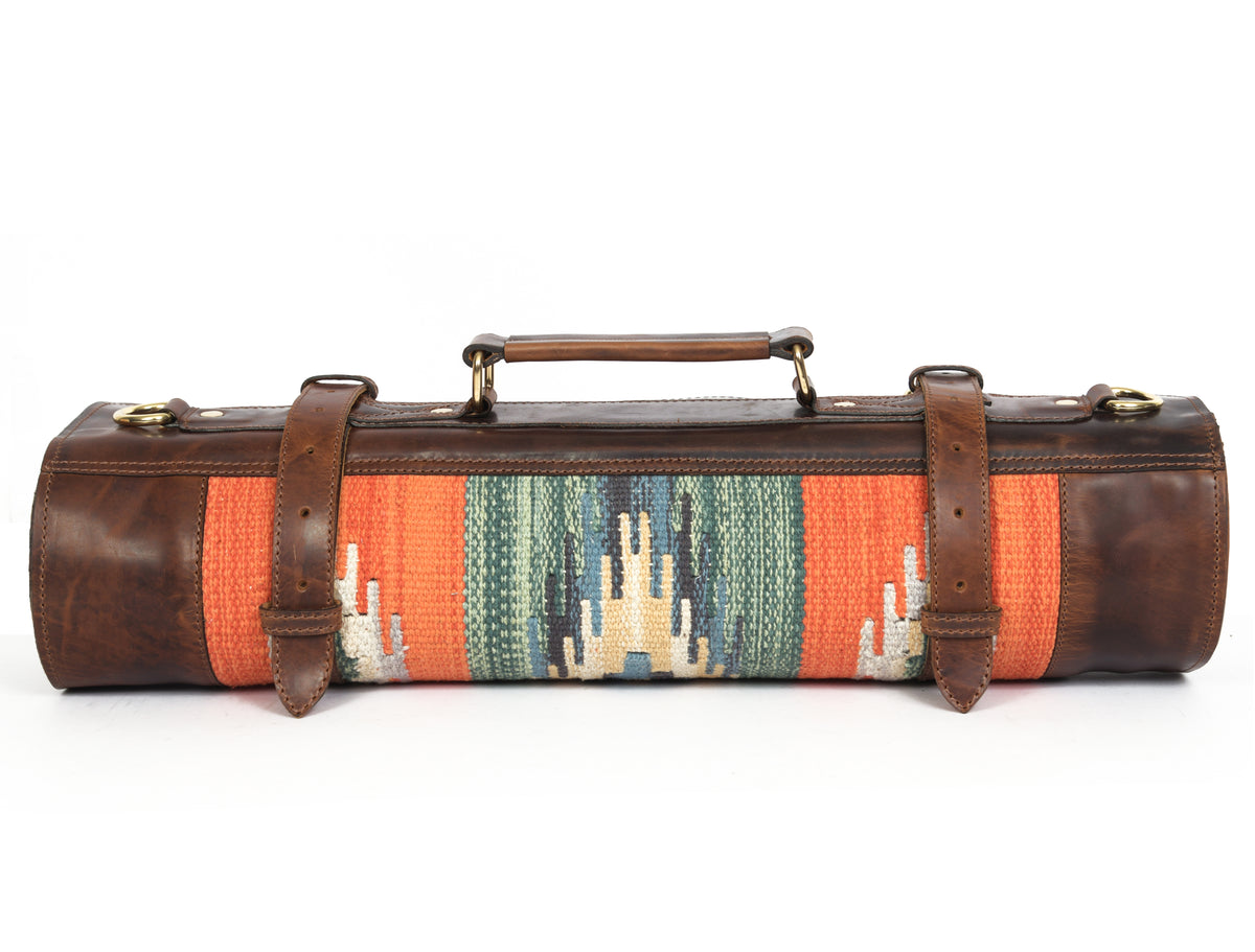 Montana Kilim & Leather Knife Roll 10 Slot (KR-53-I)
