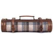 Irish Tweed & Leather Knife Roll 10 Slot (KR-53-K)