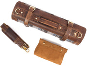 Irish Tweed & Leather Knife Roll 10 Slot (KR-53-K)