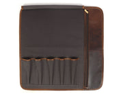 IRISH TWEED & LEATHER KNIFE ROLL 6 SLOT (KR-53-E)