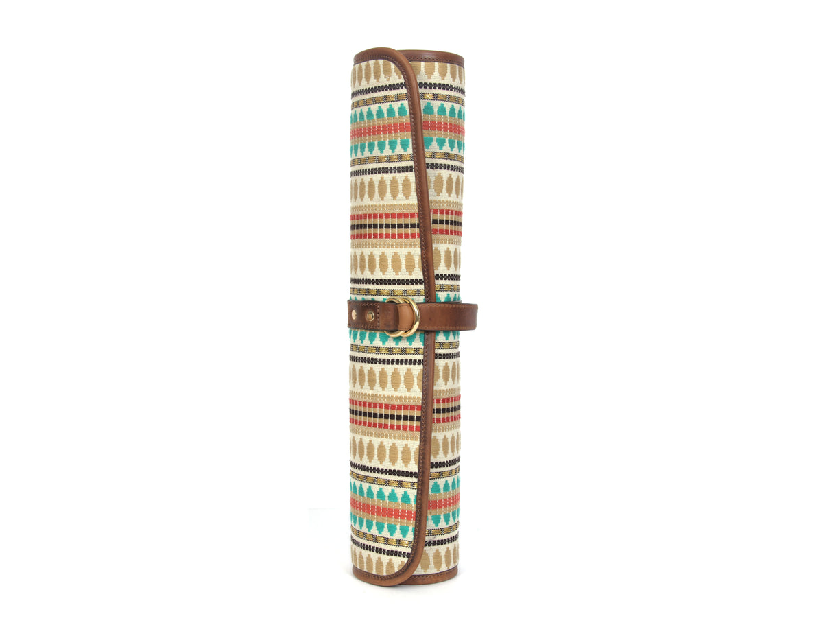 Prima Jacquard & Leather Knife Roll 6 Slot (KR-64-F)
