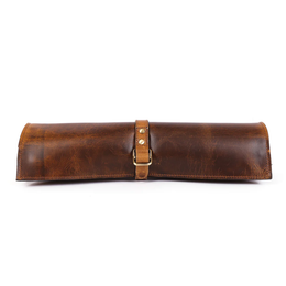 KRC Leather Chef Knife Roll Caramel Brown 6 Slot (KR-88)