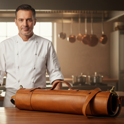 KRC Leather Chef Knife Roll Chestnut 10 Slot (KR-12)