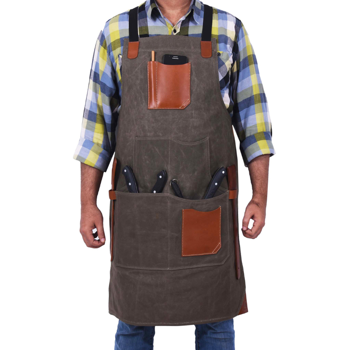 KRC Leather  Canvas Apron Forest Green (AP-19H)