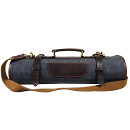 Malaga Leather Canvas Chef Knife Roll Grey 13 Slot (KR-28)