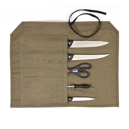 KRC Canvas Chef Knife Roll 5 Slot (KR-56) - Olive Green