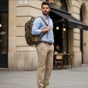 Trento Leather Canvas Chef Knife Backpack Olive Green (BP-188)