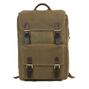 Trento Leather Canvas Chef Knife Backpack Olive Green (BP-188)