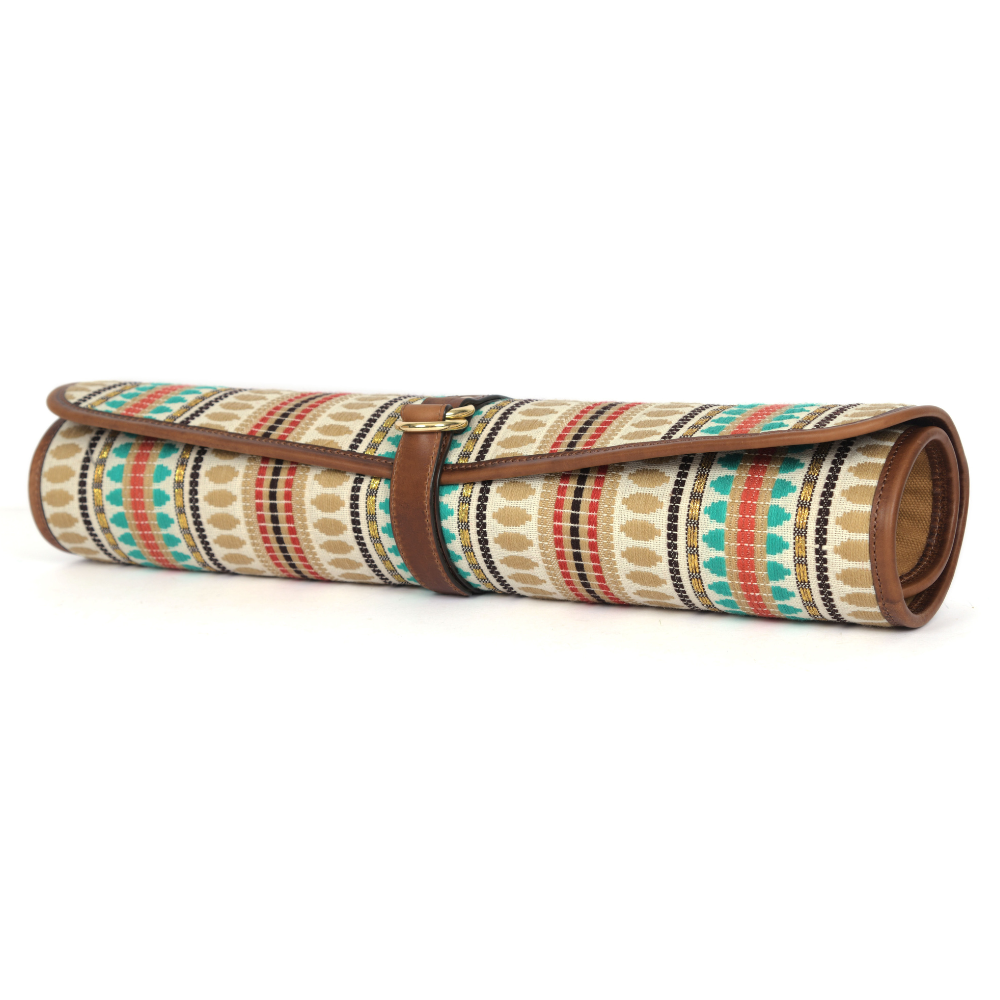 Prima Jacquard & Leather Knife Roll 6 Slot (KR-64-F)