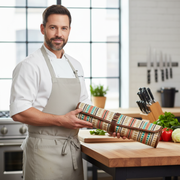 Prima Jacquard & Leather Knife Roll 6 Slot (KR-64-F)