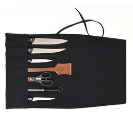 Chef's Twill Knife Roll Raven Black 7 Slot (KR-70)