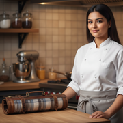 Irish Tweed & Leather Knife Roll 10 Slot (KR-53-K)